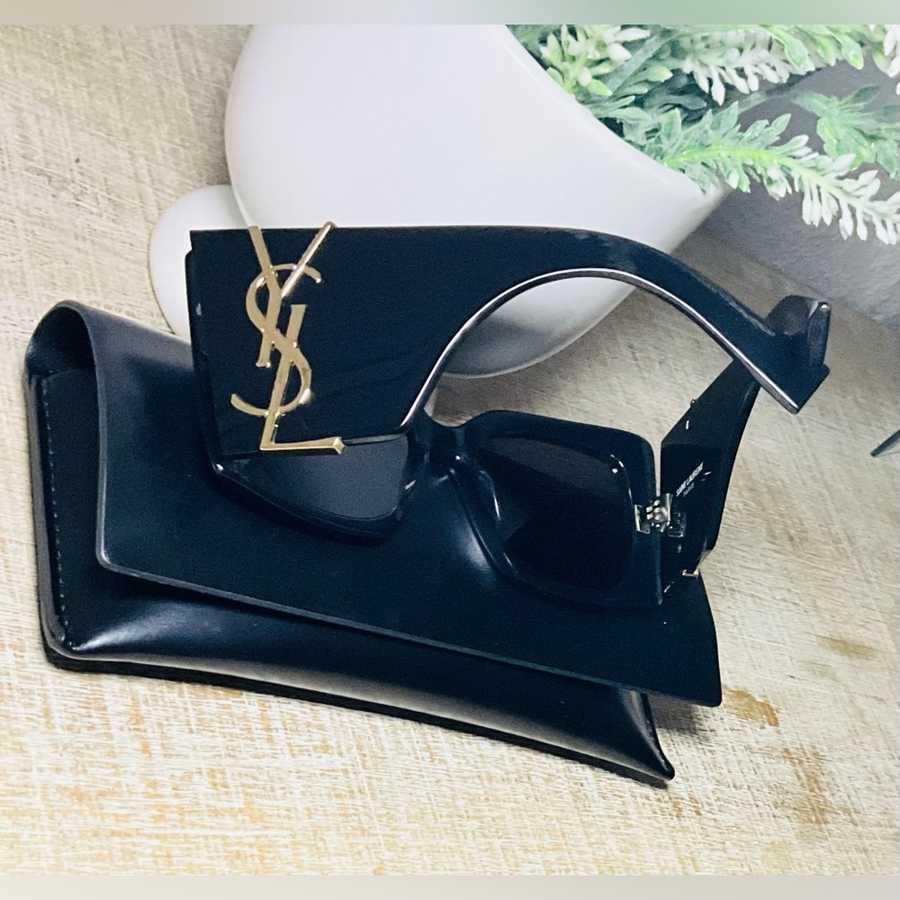 NWOT-Saint Laurent Black Sunglasses Elegant Accessories!-(#0181) - Picture 13 of 15